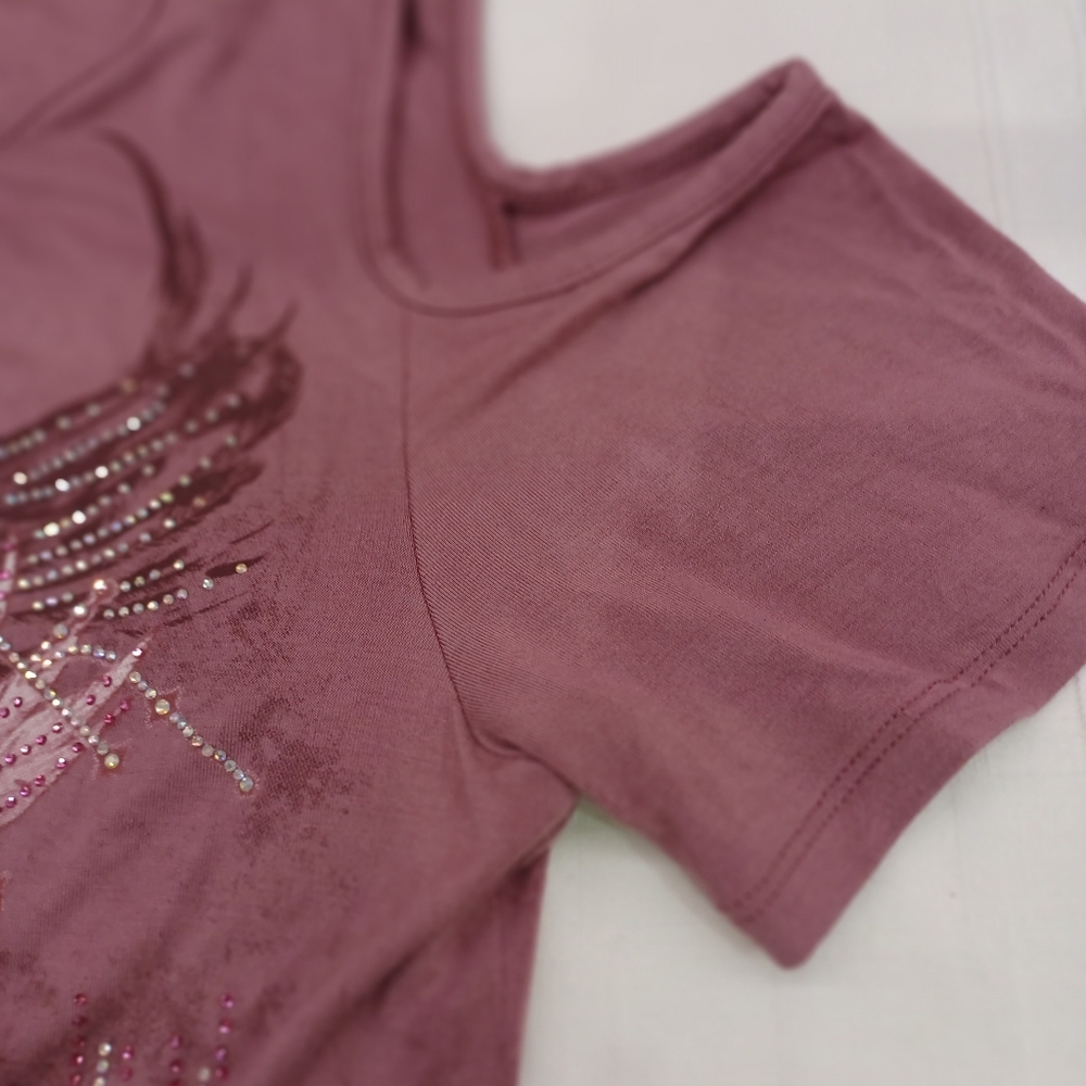 Harley-Davidson Women's Dusty Rose Cold Shoulder Tee - Picture 7 of 7